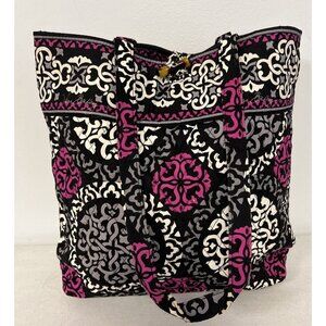 Vera Bradley Cranberry Magenta Holiday Tote Bag Purse Dual Handles